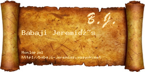 Babaji Jeremiás névjegykártya